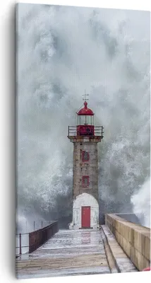 Produktbild von Bild auf Leinwand - Leinwandbild - Einteilig - Laterne Meer Sturm - 55x100cm - Wand Bild - Wanddeko - Wandbilder - Leinwanddruck - Bilder - Wanddekoration - Leinwand bilder - Wandbild - PA55x100-5003