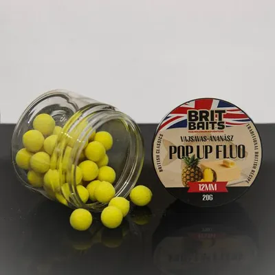 Produktbild von BritBaits Pop Up fluo Vanille-Ananas 12 mm