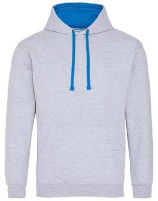 Produktbild von Awdis - "Varsity" Kapuzenpullover für Herren/Damen Uni LT2871 (S) (Grau meliert/Saphir-Blau)