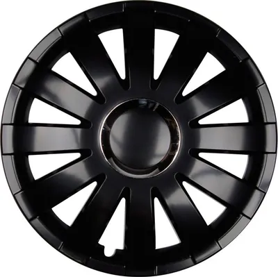 Produktbild von 4x PREMIUM DESIGN Radkappen Radzierblenden "Onyx" 14 ZOLL #23 Schwarz Chrom Ring