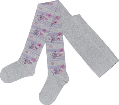 Produktbild von Kinderstrumpfhosen für Mädchen Frangipani Silber und Lila Größe 92-98