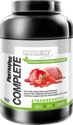 Immagine prodotto di Prom-In Pentha Pro Complete Natural 2500 g di gelato alla fragola / Proteine multi-ingrediente (giornaliere) / Proteine cremose a 5 ingredienti arricchite con complesso di carboidrati, aminoacidi e vitamine