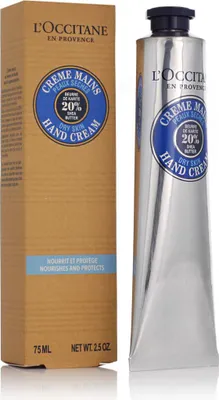 Obrázek produktu pro L'Occitane Shea Butter, Krémová, Unisex, Suchá pokožka, Velmi suchá pokožka, Hydratující, Vyživující, Změkčující, 75 ml, Tuba