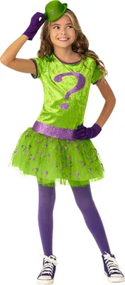 Productafbeelding van Batman - Kostuum "Riddler" - Meisjeskostuum BN4922 (128) (Groen/Paars)