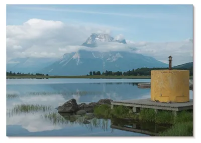 Produktbild von POSTER - 42x29 cm (A3) - E. - Berge, See, Wolken, Brücke -  Wandbild für Wohnzimmer Schlafzimmer & Flur, Modernes Poster Wanddeko, Ungerahmt