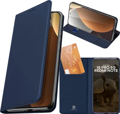 Produktbild von Handyhülle mit Klappe für Xiaomi Redmi Note 15 Pro 5G, Dux Ducis Skin Pro, Dunkelblau