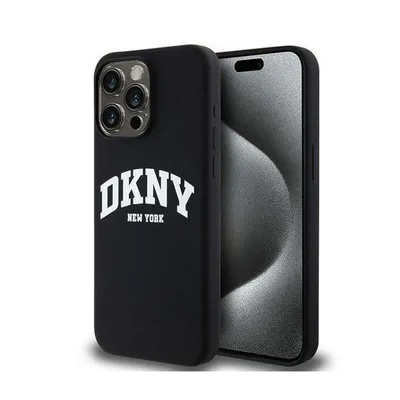 Produktbild von DKNY Liquid Silicone White Printed Logo MagSafe - iPhone 13 Pro Max Hülle (Schwarz)
