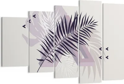 Produktbild von Bild auf Leinwand - Leinwandbild - 5 Teile - Grafiken Blatt Buntstift - 150x100cm - Wand Bild - Wanddeko - Wandbilder - Leinwanddruck - Bilder - Wanddekoration - Leinwand bilder - EG150x100-4455