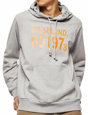 Produktbild von Diesel S-Girk-Hood Herren Sweatshirt Hoody Kapuzenshirt Grau
