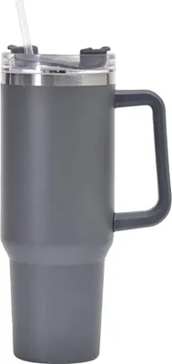 Produktbild von Doppelwandiger Edelstahl Thermobecher mit Strohhalm,40oz 1200ml Becher Tumbler mit Griff und Deckel,Vakuum Isolierbecher Becher,Autobecher Reisebecher（Grau）