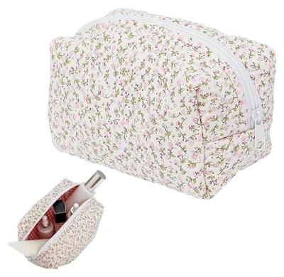 Produktbild von Kosmetiktasche mit Blumenmuster in Rosa