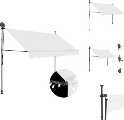 Obrázok produktu pre vidaXL Výsuvná markíza s ručným ovládaním a LED diódou 250 cm krémová - Markízy