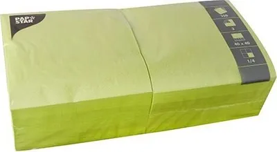 Produktbild von 1000 Papstar Servietten, 3-lagig 1/4-Falz 40 cm x 40 cm limonengrün 87228