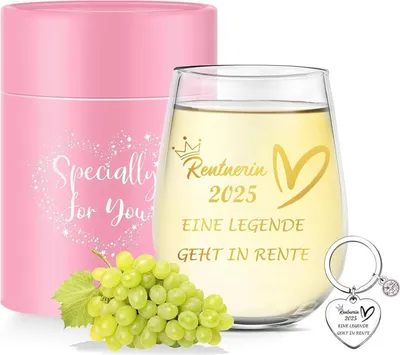 Zdjęcie produktu dla Kieliszek Emerytalny 2024 Prezent Emerytalny Kieliszek do Wina 480ml Spersonalizowany Bon Emerytalny Emerytura Róża
