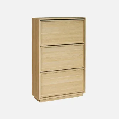 Immagine prodotto di Scarpiera in legno, 3 ante, Marrone naturale