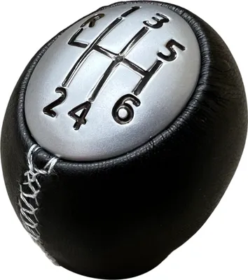 Immagine prodotto di Pomello del cambio nero argento con cuciture bianche a 6 velocità 8200050527 per Dacia
