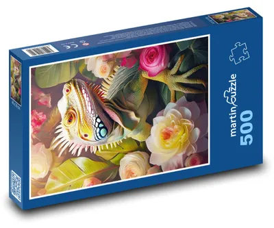Obrázok produktu pre Puzzle 500 Jašterica medzi kvetmi - martinpuzzle