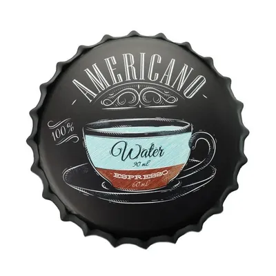 Produktbild von Flaschendeckel Americano Coffee - Retro Bierdeckel - Mancave Bierdeckel - Kronkorken Bierdeckel - Bierdeckel Wanddekoration - Vintage Bierdeckel