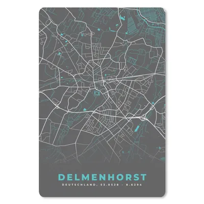 Produktbild von MuchoWow® Mauspad Mousepad Karte - Stadtplan - Delmenhorst - Deutschland - Blau 18x27 cm - Mousepads - Maus Mat - Pad - Mausunterlage