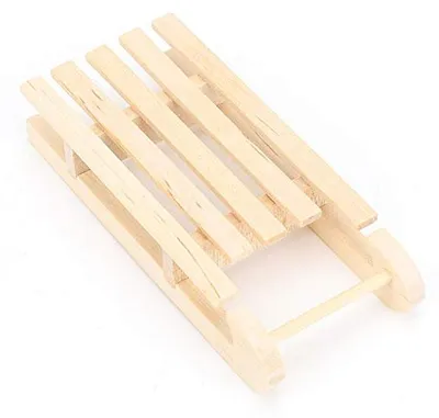 Productafbeelding van Miniatuur Poppenhuis Slee 1:12 - Houten DIY Kerst Accessoire voor Kinderen