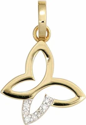 Produktbild von JOBO Anhänger Schmetterling 585 Gold Gelbgold teilrhodiniert 7 Diamanten Brillanten