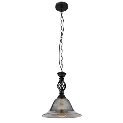 Produktbild von Pendelleuchte, Metall Schwarz-matt, Glas Rauchfarbe, D 30 cm