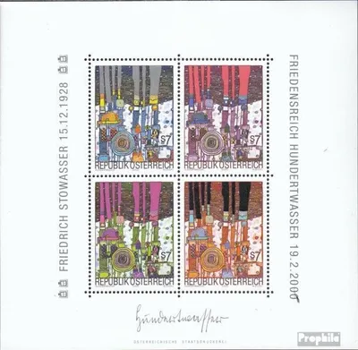 Produktbild von Briefmarken Österreich 2000 Mi Block15 (kompl.Ausg.) gestempelt Hundertwasser