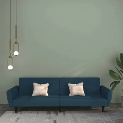 Produktbild von CLORIS Schlafsofa 2-Sitzer Blau Samt - Ecksofas LL0000256658