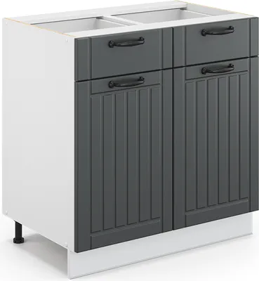 Produktbild von Küchenunterschrank Vicco Fame-Line Anthrazit Landhaus 80 cm ohne Arbeitsplatte, Model 36019