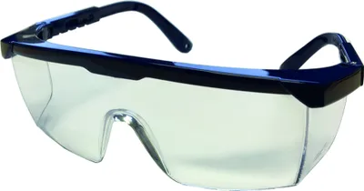 Produktbild von WEMAG Einscheiben-Schutzbrille 'sporty' farblos, blauer Softbügel, EN 166, CE, Schutzstufe:nv, Ausführung:classic, Farbe:farblos, Dioptrien:nv
