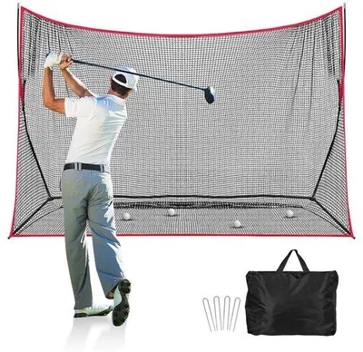 Obrázok produktu pre Unyqoos® Golfové tréningové sieťové zariadenie – 5-vrstvové, s robustnou konštrukciou a ťažším podkladom, s automatickým vrátením lôpt, extra veľké, prenosné s prepravnou taškou, vhodné na vnútorné aj vonkajšie použitie