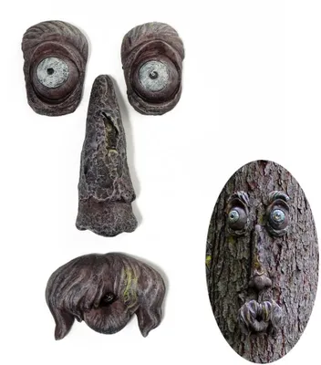Harz Baumgesicht Dekoration – lustig für Garten, Halloween, Ostern