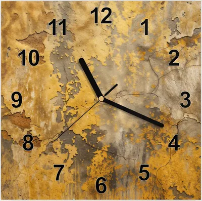 Produktbild von Wanduhr aus Glas mit Motiv Verwitterte Wand- 30 x 30 cm - inkl. Aufhängesystem