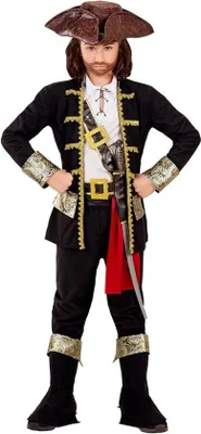 Immagine prodotto di Costume da pirata con giacca, pantaloni, cintura, spada e cappello per il Carnevale