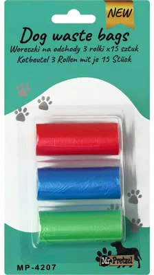 Image de Sacs à déjections canines robustes, sacs à déjections canines 3 x 15 pièces, marque Mr. Pretzel