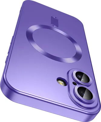 Immagine prodotto di Custodia magnetica per iPhone 17, custodia protettiva in silicone opaco con protezione dell'obiettivo, compatibile con MagSafe Purple