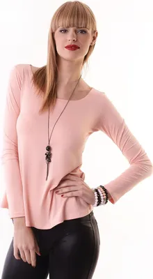 Immagine prodotto di Camicetta da donna a maniche lunghe asimmetrica; salmone S/M