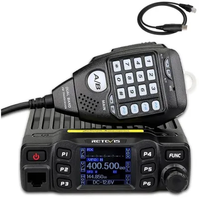 Immagine prodotto di Retevis RT95 Mini dispositivo mobile radioamatore Dual Band 200 canali 5W/15W/25W DTMF 5 toni trasmettitore auto (nero)