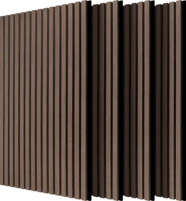 Obrázek produktu pro Bettizia 4 kusy samolepicí akustický panel stěnový panel moderní stěnové panely akustické dřevěné stěny dřevěné MDF stěnové panely 120x60x2,1cm ořechové dřevo