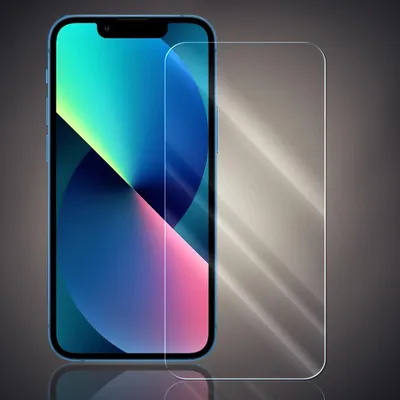 A screen protector is shown placed over a smartphone screen.