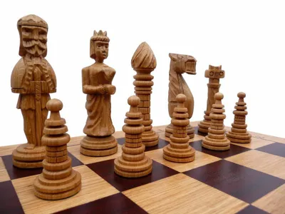 Produktbild von Schach Schachspiel SET Schachbrett 65 x 65 cm Geschnitzt XXL