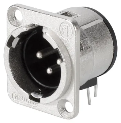Immagine prodotto di NEUTRIK® XLR, 3 pin, metallo, connettore a telaio orizzontale con tecnologia di stampa, contatti argentati, tipo D, color nichel
