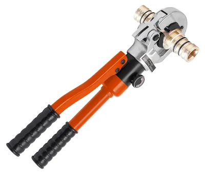 Produktbild von Hydraulische Presszange für Kupferrohre - CW1632 - 80 kN - Manuell - 5 Pressbacken - 360° drehbarer Kopf - Aufbewahrungskoffer - Orange