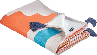 Produktbild von BELIANI Picknickdecke Bunt 200 x 200 cm mit Isolierung Wasserdicht Quasten Geometrisches Muster