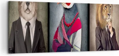 Produktbild von Bild auf Leinwand - Leinwandbild - Tier Abstraktion - 120x50cm - Wand Bild - Wanddeko - Wandbilder - Leinwanddruck - Bilder - Kunstdruck - Wanddekoration - Leinwand bilder - Wandkunst - AB120x50-4088