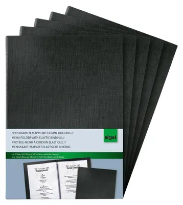 Productafbeelding van SIGEL Menukaartmappen A5, presentatiemap, zwart, set van 5
