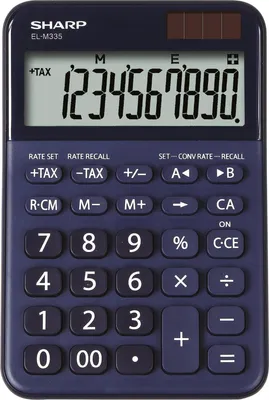 Produktbild von Tischrechner anzeigend EL-M335-BL Blau, 10 Stellen, Solar/Batterie, Packung mit 10 Stück