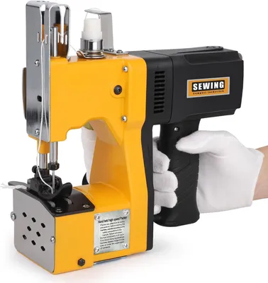 Produktbild von Sacknähmaschine Tragbare, 210W Handnähmaschine Nähmaschine, Overlock Nähmaschine für Gewebesack Papiersack Sandsack Jutesack Getreidesack Leder