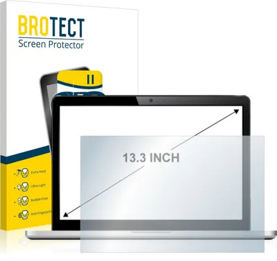 Produktbild von BROTECT Schutzglas für Notebooks mit 33.8 cm (13.3 Zoll) Displays 285 x 180 mm Schutzfolie Panzer Folie Glas Display Schutz klar