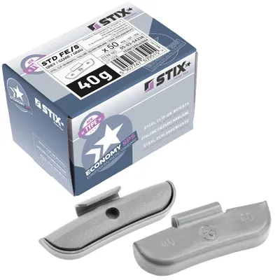 Obrázok produktu pre Rázové závažia STIX FE/S 50x40G, plastový poťah, vyvažovacie závažia
